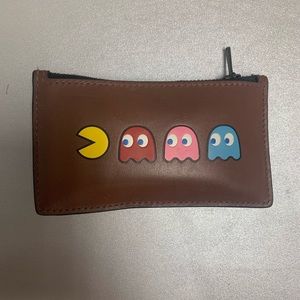 Coach brown Pac-Man wallet card case